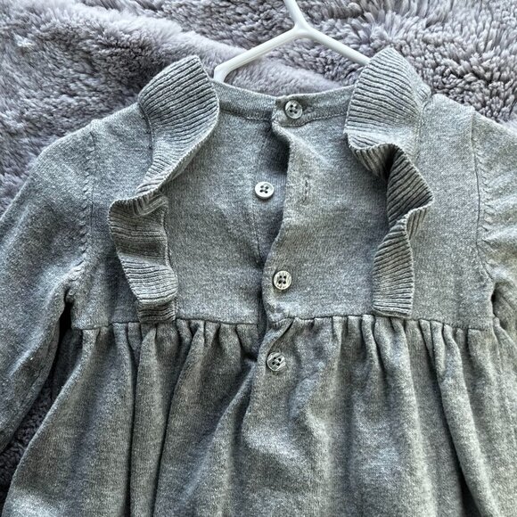 ( 2 for $20) Carter's Grey Sweater Dress with Floral Accents 6 Months - Picture 4 of 4